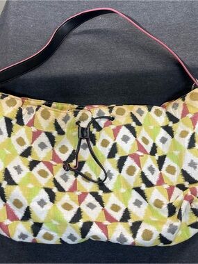 Stephanie Johnson Multicolor Geometric Canvas Drawstring Tote